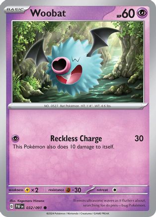 SV Paldean Fates 032/091 Woobat - Common