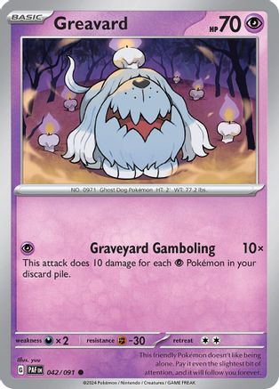 SV Paldean Fates 042/091 Greavard - Reverse Holofoil - Common
