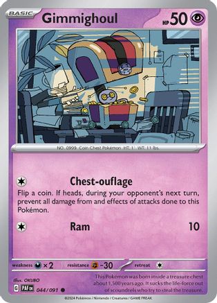 SV Paldean Fates 044/091 Gimmighoul - Reverse Holofoil - Common