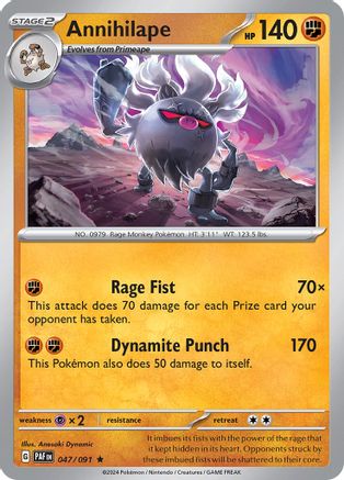 SV Paldean Fates 047/091 Annihilape - Holofoil - Rare