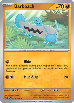 SV Paldean Fates 050/091 Barboach - Reverse Holofoil - Common