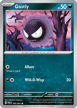 SV Paldean Fates 055/091 Gastly - Reverse Holofoil - Common