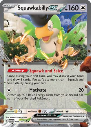 SV Paldean Fates 075/091 Squawkabilly ex - Holofoil - Double Rare