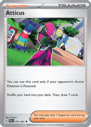 SV Paldean Fates 077/091 Atticus - Reverse Holofoil - Uncommon