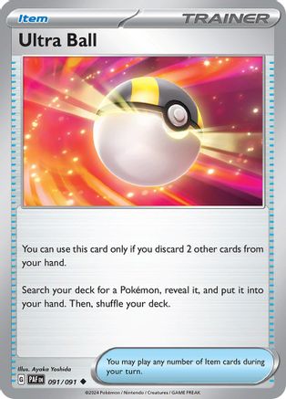 SV Paldean Fates 091/091 Ultra Ball - Reverse Holofoil - Uncommon