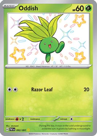 SV Paldean Fates 092/091 Oddish - Holofoil - Shiny Rare