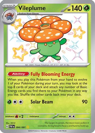 SV Paldean Fates 094/091 Vileplume - Holofoil - Shiny Rare