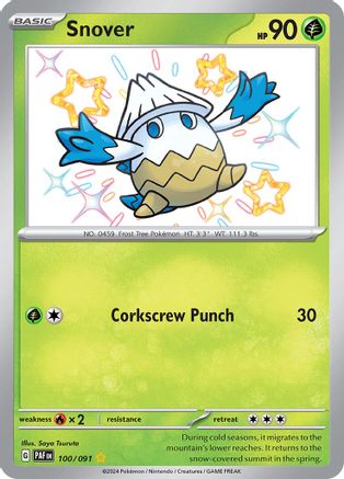SV Paldean Fates 100/091 Snover - Holofoil - Shiny Rare