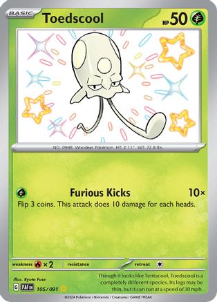 SV Paldean Fates 105/091 Toedscool - Holofoil - Shiny Rare