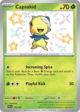 SV Paldean Fates 106/091 Capsakid - Holofoil - Shiny Rare