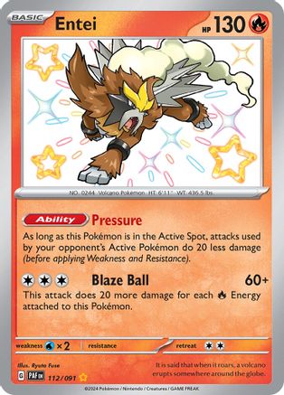 SV Paldean Fates 112/091 Entei - Holofoil - Shiny Rare