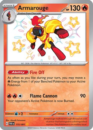 SV Paldean Fates 115/091 Armarouge - Holofoil - Shiny Rare