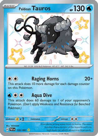 SV Paldean Fates 120/091 Paldean Tauros - Holofoil - Shiny Rare