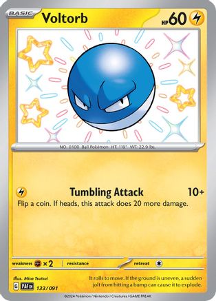 SV Paldean Fates 133/091 Voltorb - Holofoil - Shiny Rare