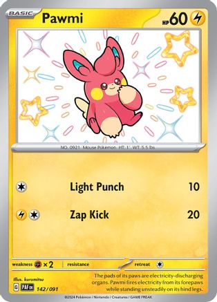 SV Paldean Fates 142/091 Pawmi - Holofoil - Shiny Rare