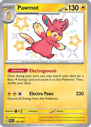 SV Paldean Fates 144/091 Pawmot - Holofoil - Shiny Rare
