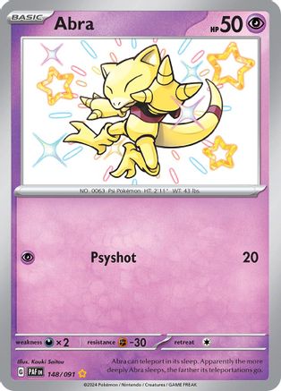SV Paldean Fates 148/091 Abra - Holofoil - Shiny Rare