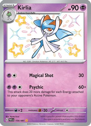 SV Paldean Fates 154/091 Kirlia - Holofoil - Shiny Rare