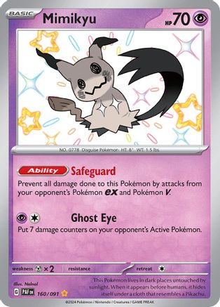 SV Paldean Fates 160/091 Mimikyu - Holofoil - Shiny Rare