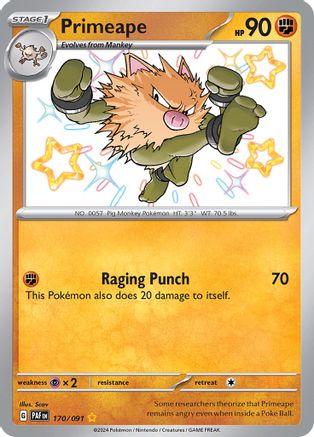 SV Paldean Fates 170/091 Primeape - Holofoil - Shiny Rare