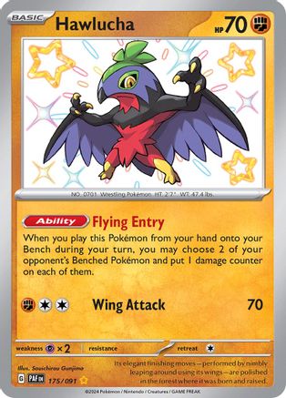 SV Paldean Fates 175/091 Hawlucha - Holofoil - Shiny Rare