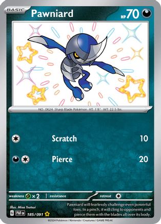 SV Paldean Fates 185/091 Pawniard - Holofoil - Shiny Rare