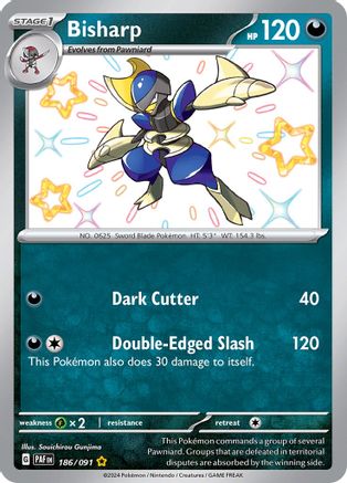 SV Paldean Fates 186/091 Bisharp - Holofoil - Shiny Rare
