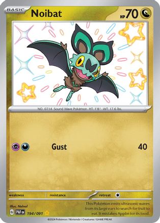 SV Paldean Fates 194/091 Noibat - Holofoil - Shiny Rare