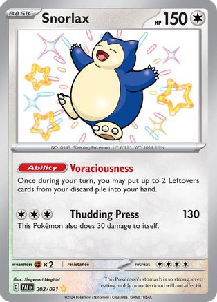 SV Paldean Fates 202/091 Snorlax - Holofoil - Shiny Rare