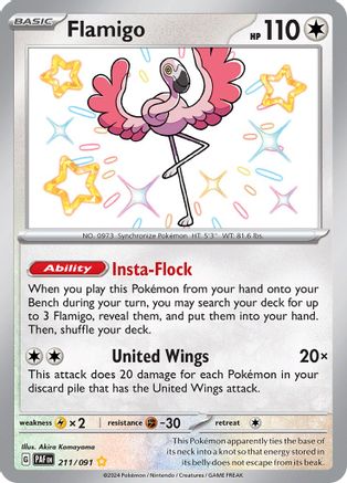 SV Paldean Fates 211/091 Flamigo - Holofoil - Shiny Rare