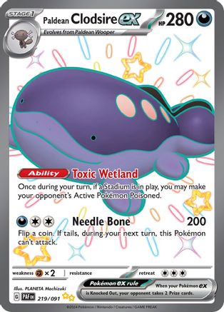 SV Paldean Fates 219/091 Paldean Clodsire ex - Holofoil - Shiny Ultra Rare