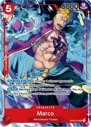 One Piece Promotion Cards OP03-013 Marco (Japanese 1st Anniversary Set) (OP03-013) - Foil - Super Rare