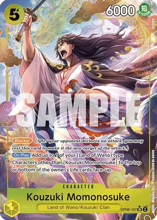 Wings of the Captain OP06-107 Kouzuki Momonosuke (Alternate Art) (OP06-107) - Foil - Super Rare