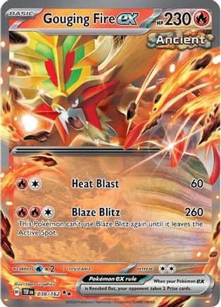 SV05 Temporal Forces 038/162 Gouging Fire ex - Holofoil - Double Rare