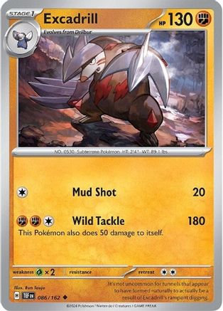 SV05 Temporal Forces 086/162 Excadrill - Reverse Holofoil - Uncommon