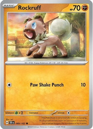 SV05 Temporal Forces 089/162 Rockruff - Reverse Holofoil - Common