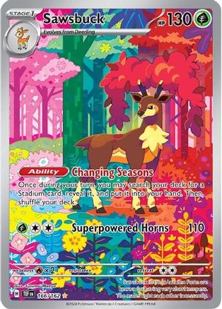 SV05 Temporal Forces 166/162 Sawsbuck - Holofoil - Illustration Rare