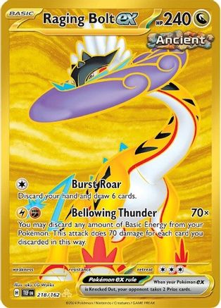 SV05 Temporal Forces 218/162 Raging Bolt ex - Holofoil - Hyper Rare