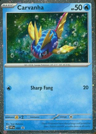 SV Scarlet & Violet Promo Cards 093 Carvanha - Holofoil - Promo