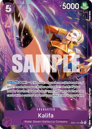 Extra Booster Memorial Collection EB01-031 Kalifa (Alternate Art) (EB01-031) - Foil - Rare