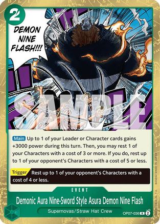 500 Years in the Future OP07-036 Demonic Aura Nine-Sword Style Asura Demon Nine Flash (OP07-036) - Foil - Rare