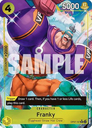 500 Years in the Future OP07-107 Franky (Parallel) (OP07-107) - Foil - Rare