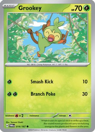 SV06 Twilight Masquerade 014/167 Grookey - Reverse Holofoil - Common