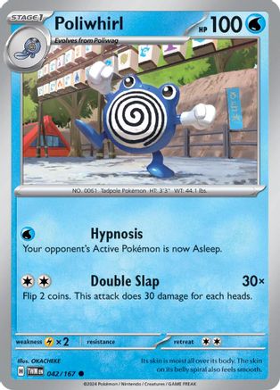 SV06 Twilight Masquerade 042/167 Poliwhirl - Reverse Holofoil - Common