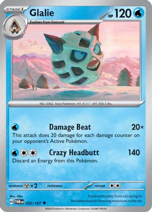 SV06 Twilight Masquerade 052/167 Glalie - Uncommon