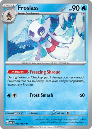SV06 Twilight Masquerade 053/167 Froslass - Holofoil - Rare