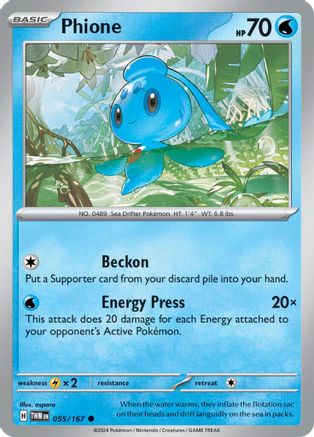 SV06 Twilight Masquerade 055/167 Phione - Reverse Holofoil - Common