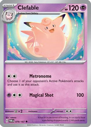 SV06 Twilight Masquerade 079/167 Clefable - Reverse Holofoil - Uncommon