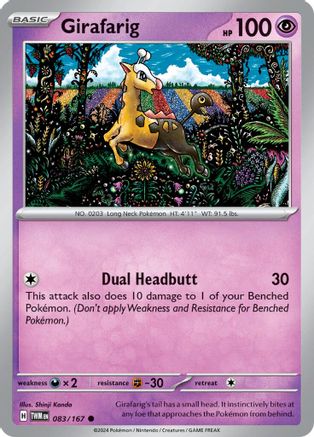 SV06 Twilight Masquerade 083/167 Girafarig - Common