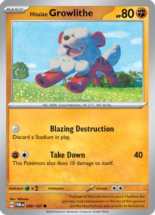 SV06 Twilight Masquerade 099/167 Hisuian Growlithe - Common